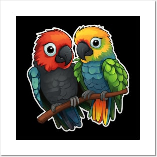 Colorful Parrot Cockatoo - Parakeet Macaws Parrot Posters and Art